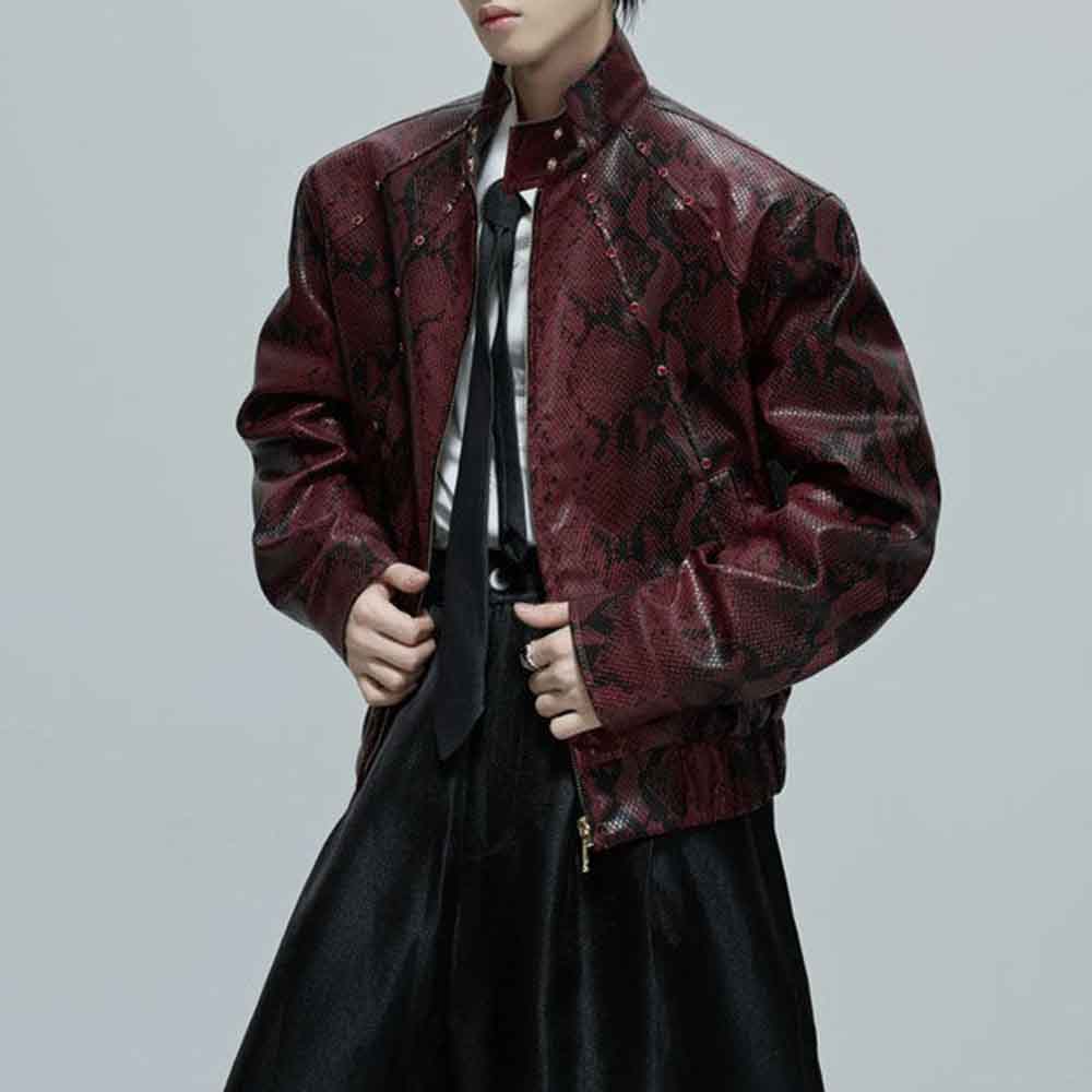 Winter Clothing Jewel - Mens Autumn Jacket Python Texture Jewel
