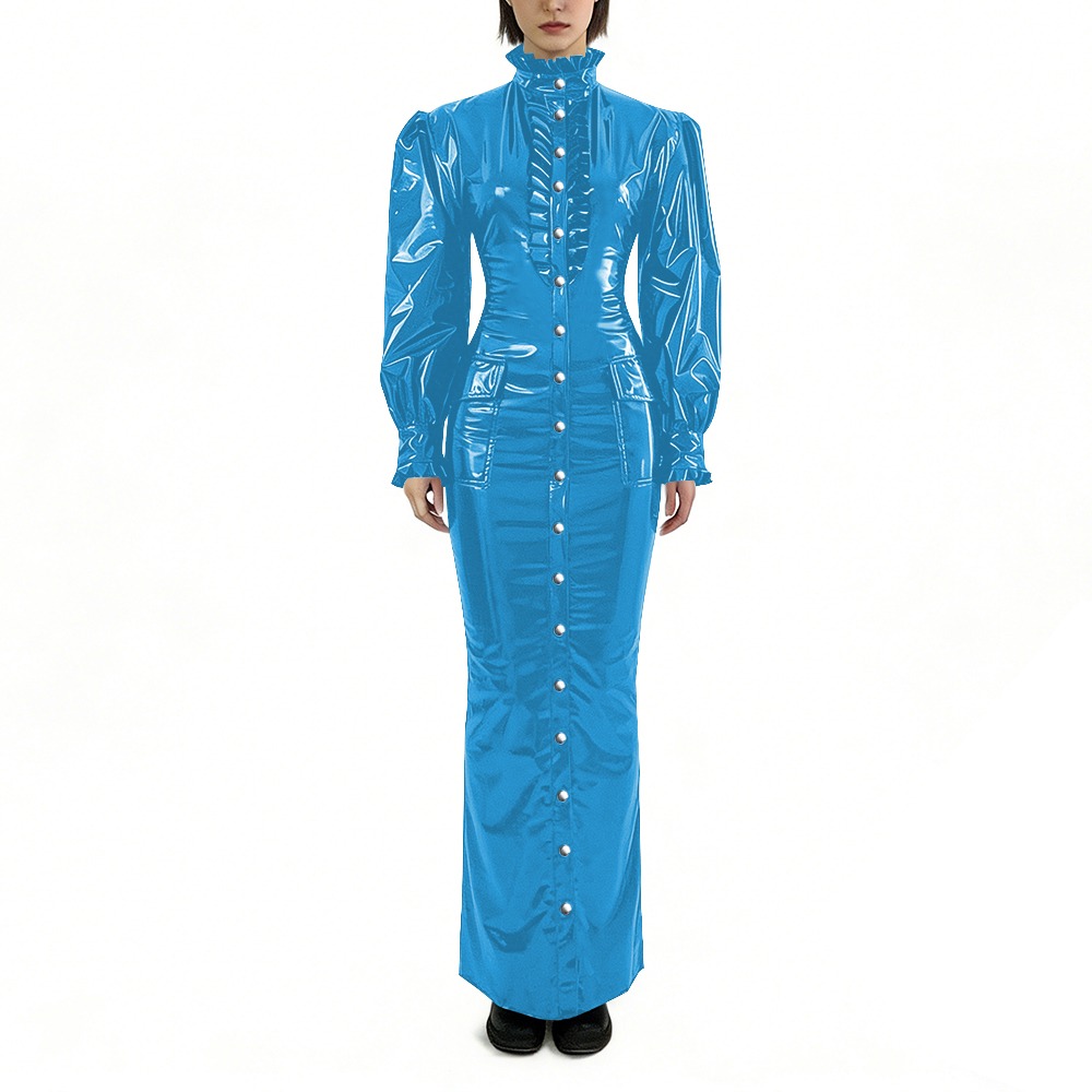 Winter Clothing Outfits - Glossy PVC Long Pencil Dress Plus