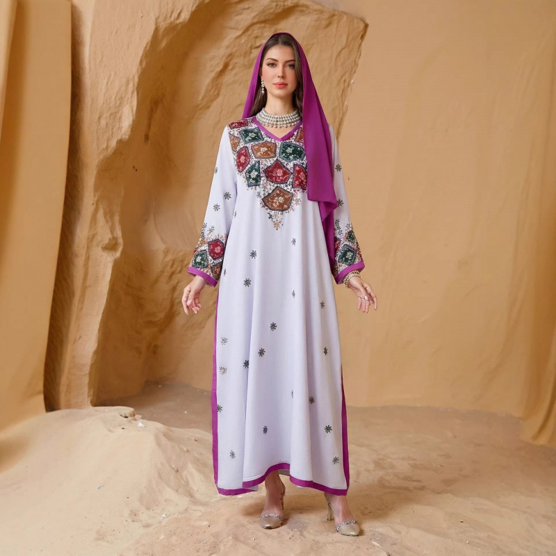 Winter Clothing Dubai - Ad251116 New Women's Embroidered Long Robe