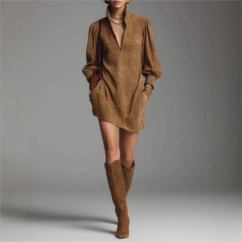 Winter Clothing Pinterest - Vintage Mini Dress Women Autumn Long