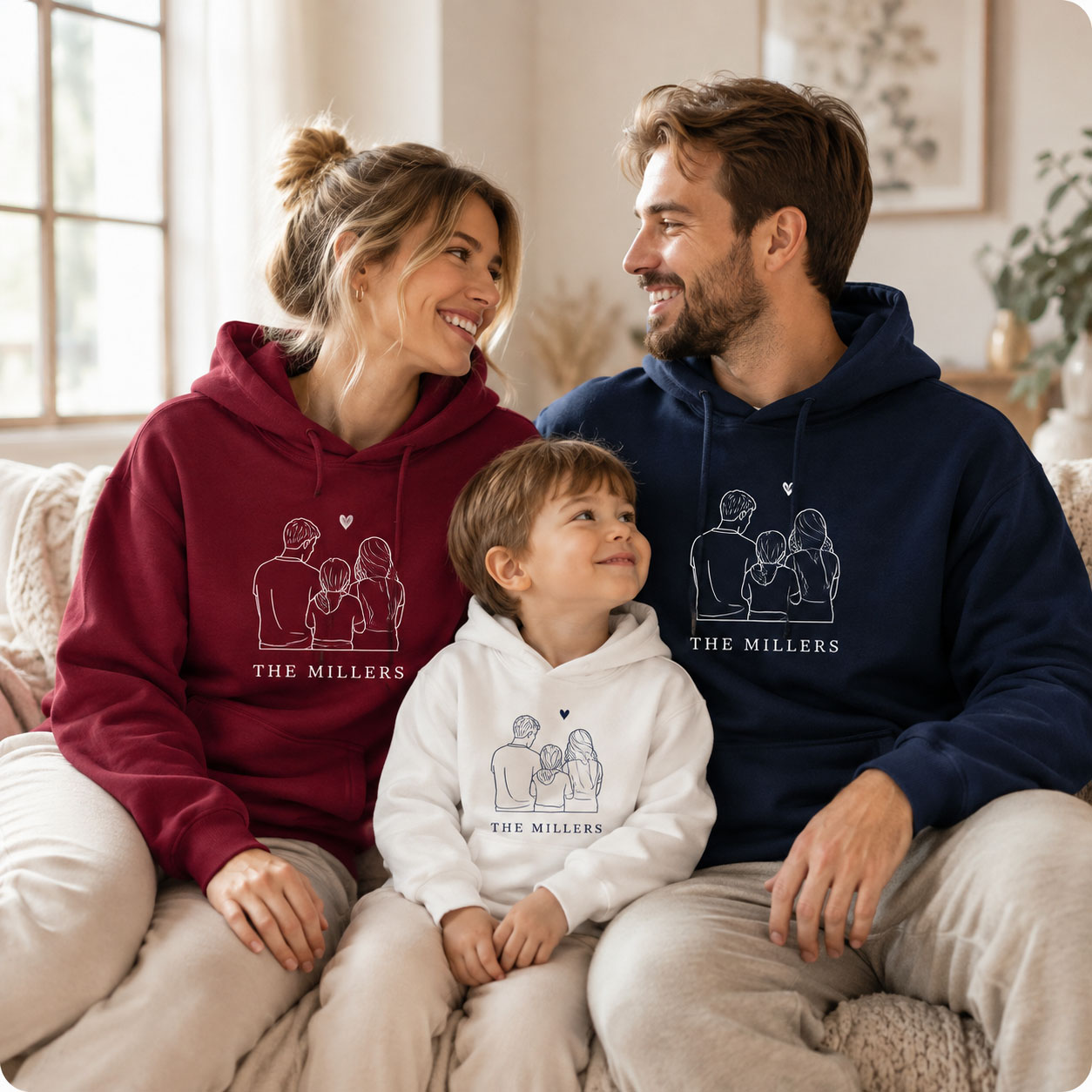 Winter Clothing Name - Personalized Family Photo Hoodie Custom Sweatshirt