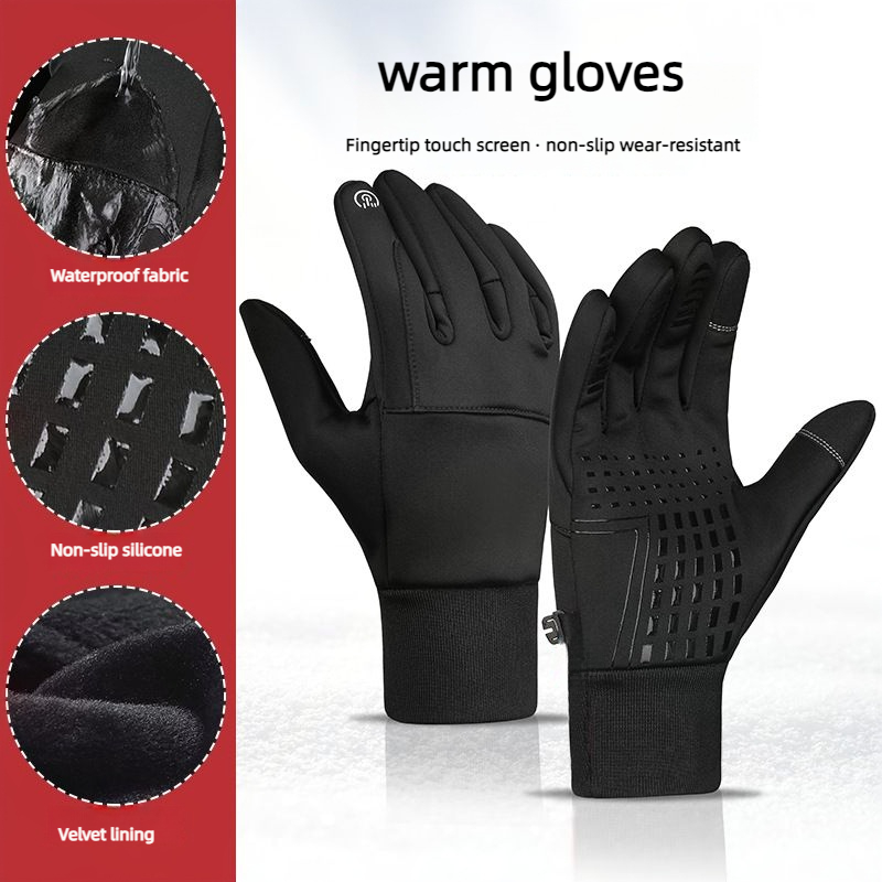 Autumn Winter Men Women Gloves - Waterproof Mitten Ski ulasan dan harga