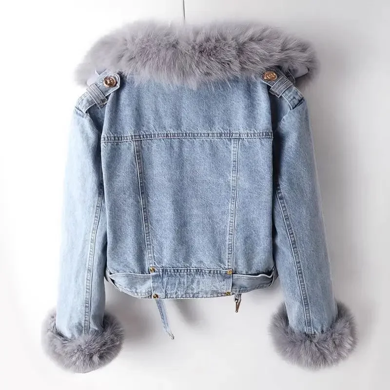 Denim Jacket for Women Short T - Winter Clothing Sales ulasan dan harga