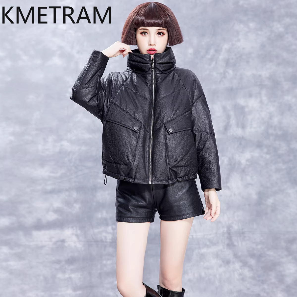 KMETRAM Real Sheepskin Leather - Puffer Jacket Women Down ulasan dan harga