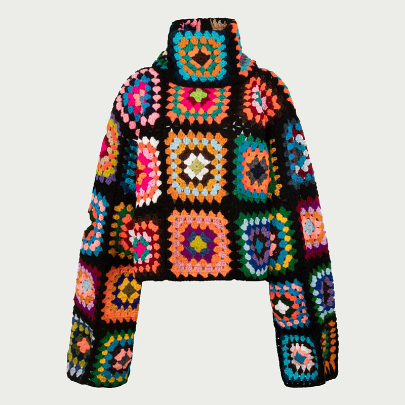 Colorful Crochet Sweaters Gran - Winter Clothing Cute ulasan dan harga