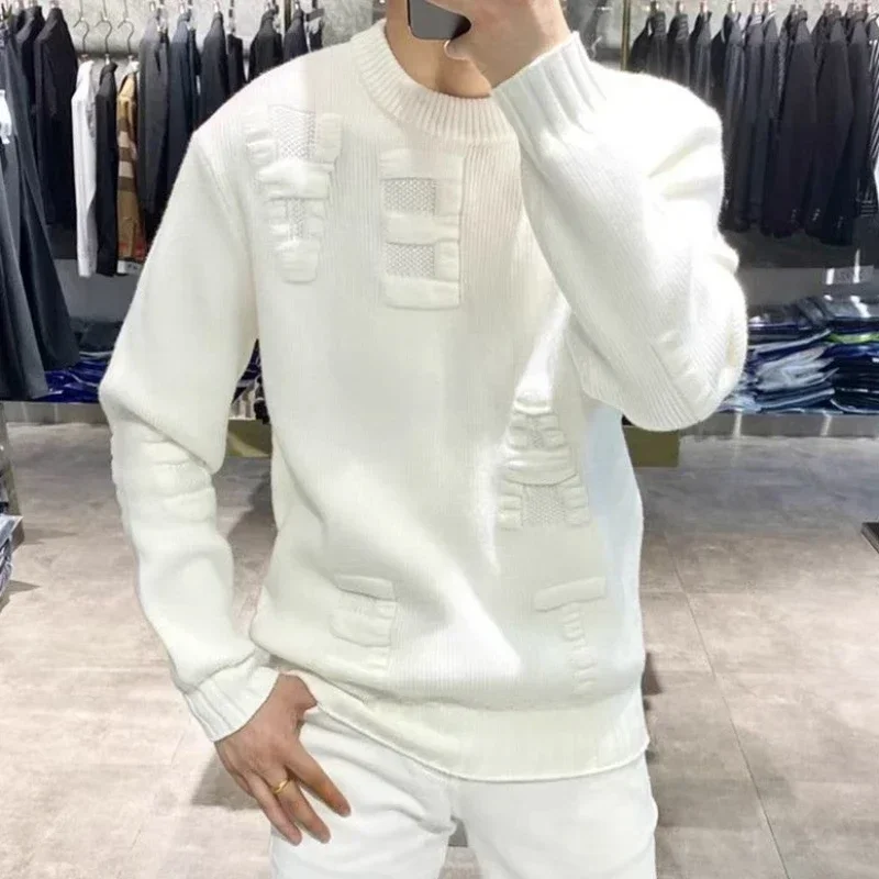 Men's Clothing Green Knit Swea - Winter Clothing Korean ulasan dan harga
