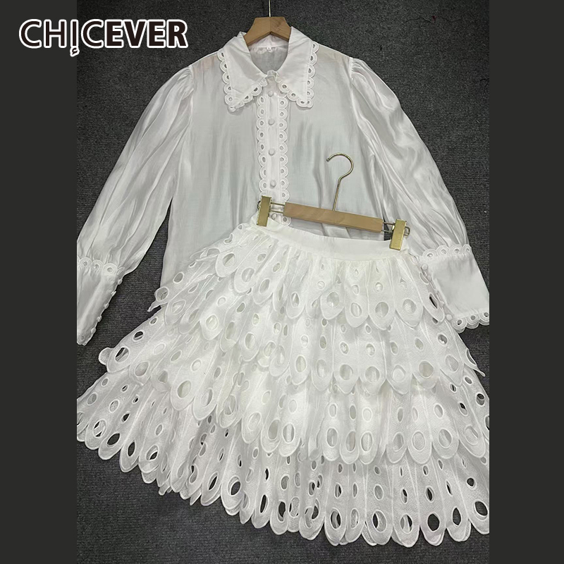 CHICEVER Solid Hollow Out Skir - Winter Clothing Outfits ulasan dan harga