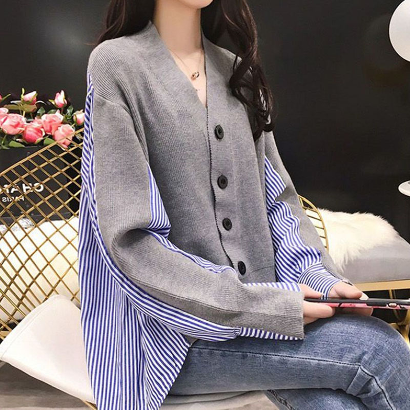 Female Korean Casual V-Neck Kn - Winter Clothing Korean ulasan dan harga