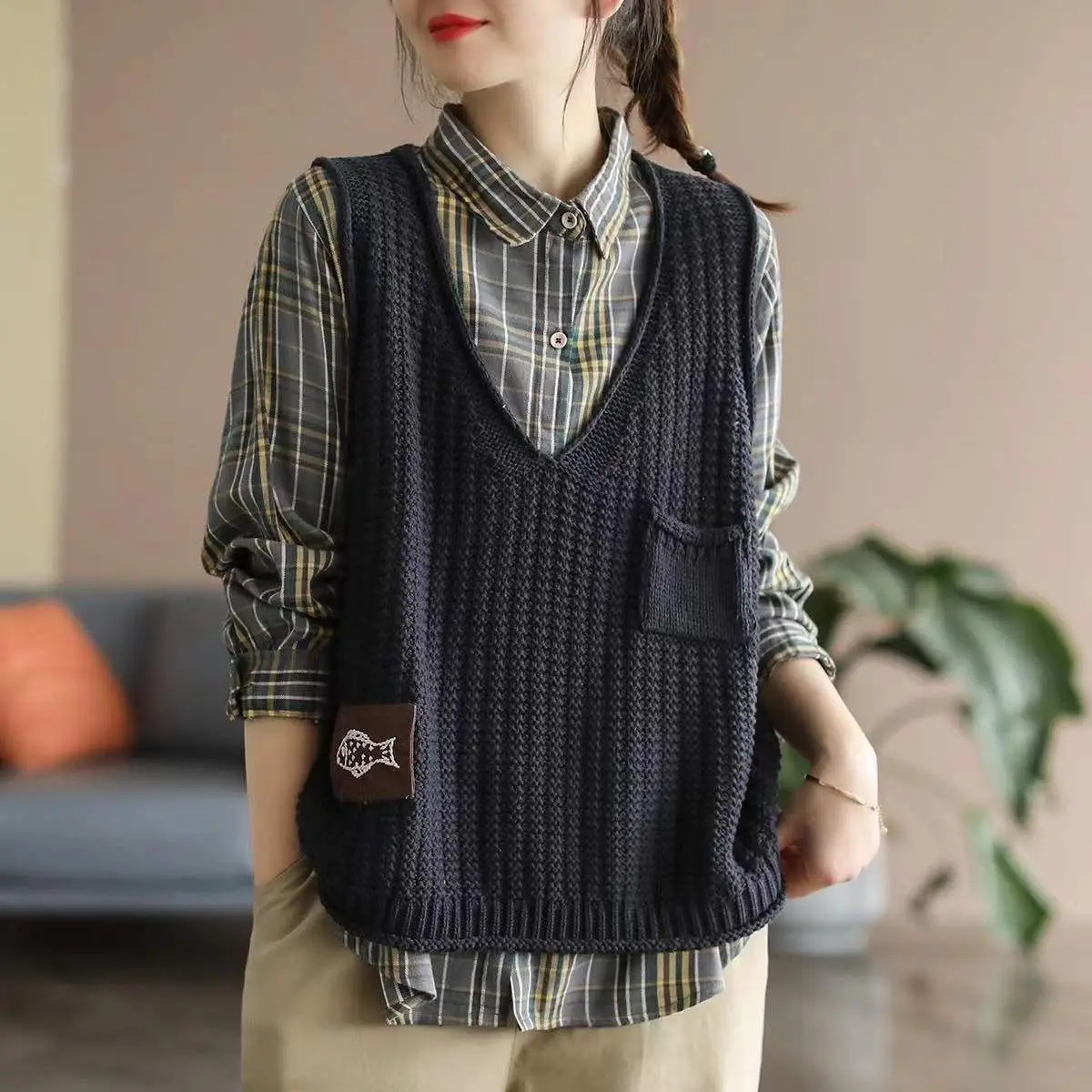 Female Sweater Solid Cropped W - Winter Clothing Offer ulasan dan harga