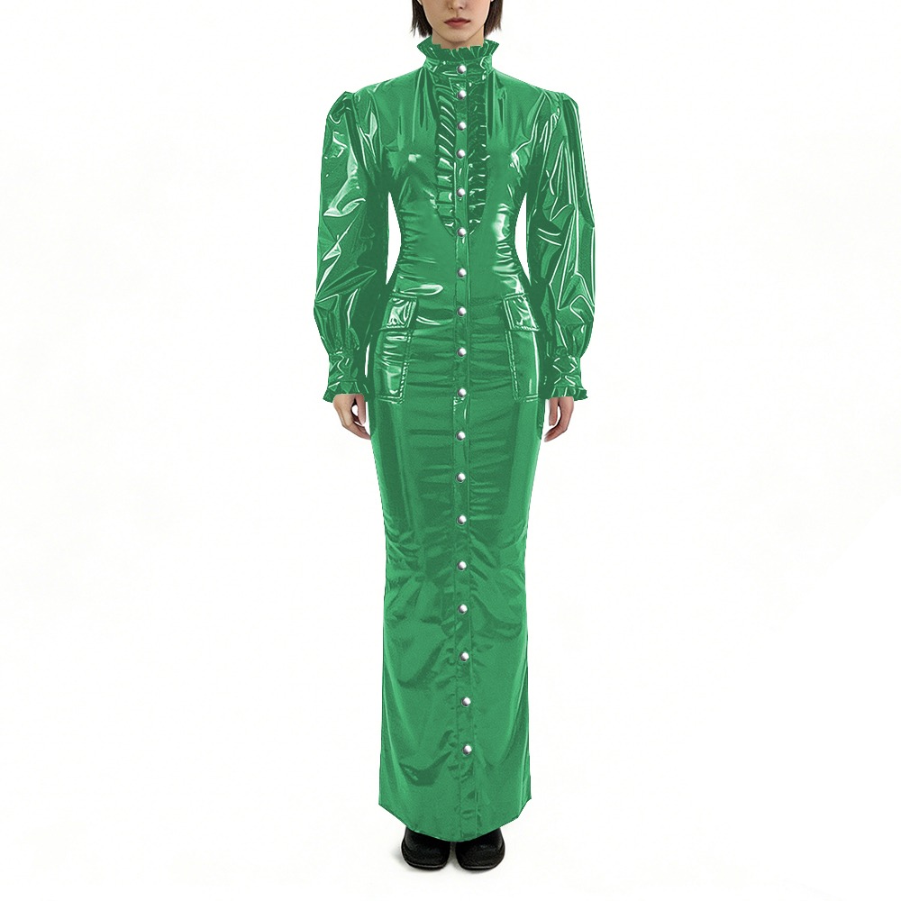 Glossy PVC Long Pencil Dress P - Winter Clothing Outfits ulasan dan harga