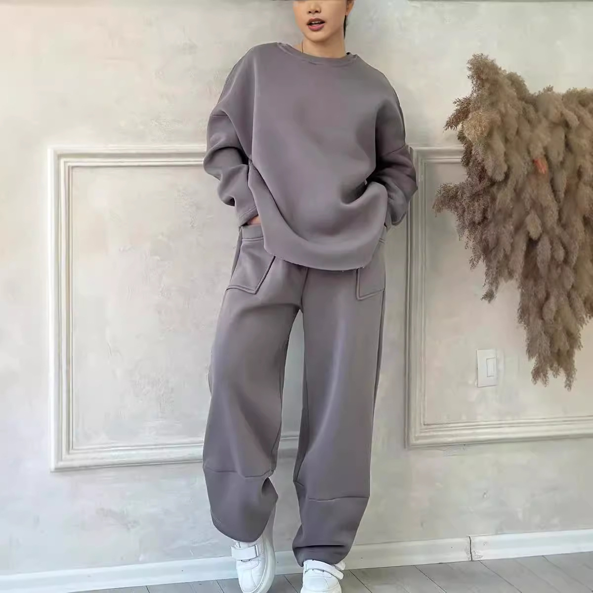 New Solid 2 Piece Set Women's  - Winter Clothing Sales ulasan dan harga