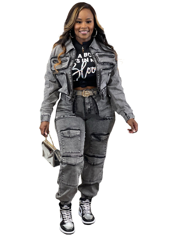 Wmstar Denim Two Piece Set Wom - Winter Clothing Sales ulasan dan harga