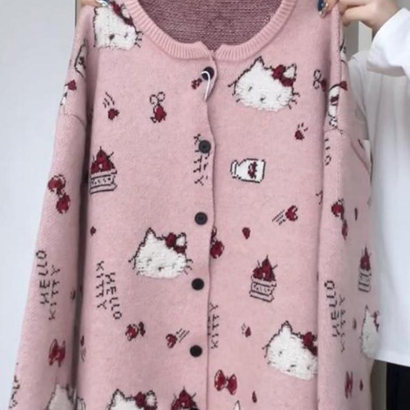 Hello Kitty Kawaii Women Cardi - Winter Clothing Cute ulasan dan harga