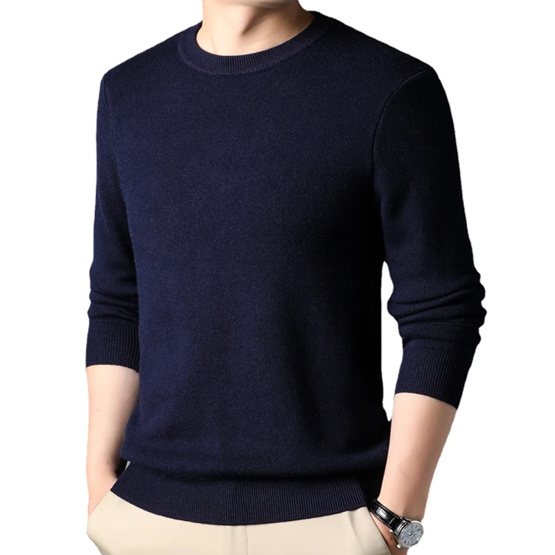 Men's Solid Color Knitted Pull - Winter Clothing Sales ulasan dan harga