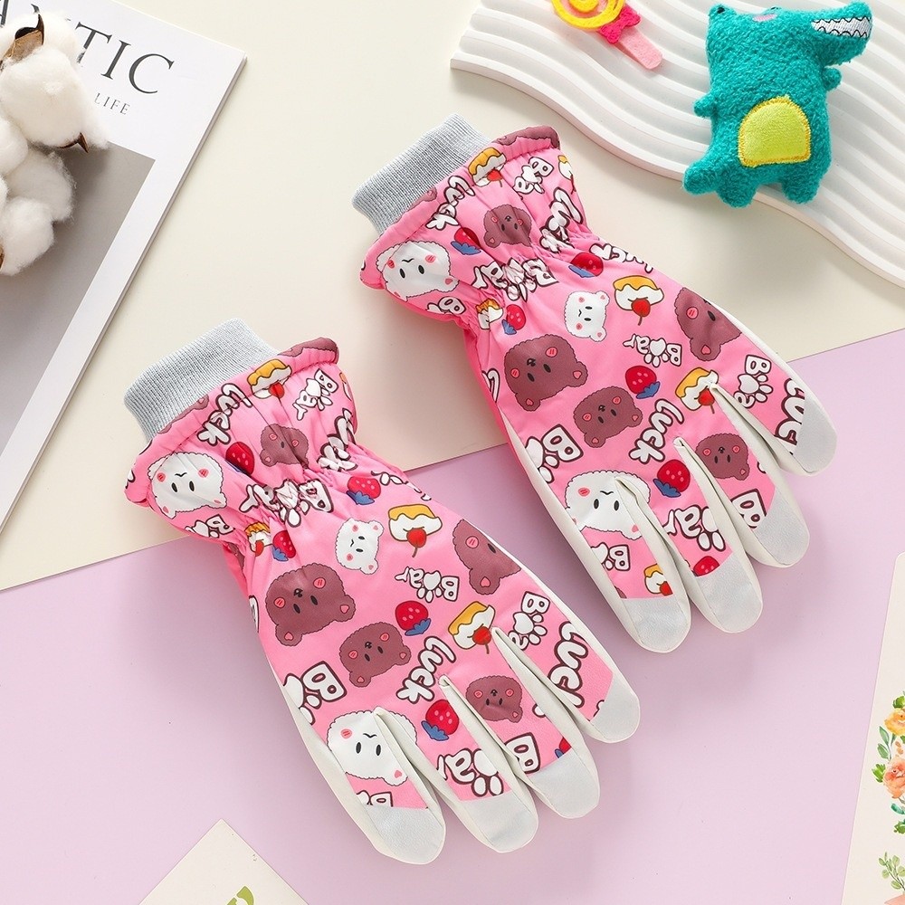 New Cute Bear Ski Gloves Water - Waterproof Mitten Ski ulasan dan harga