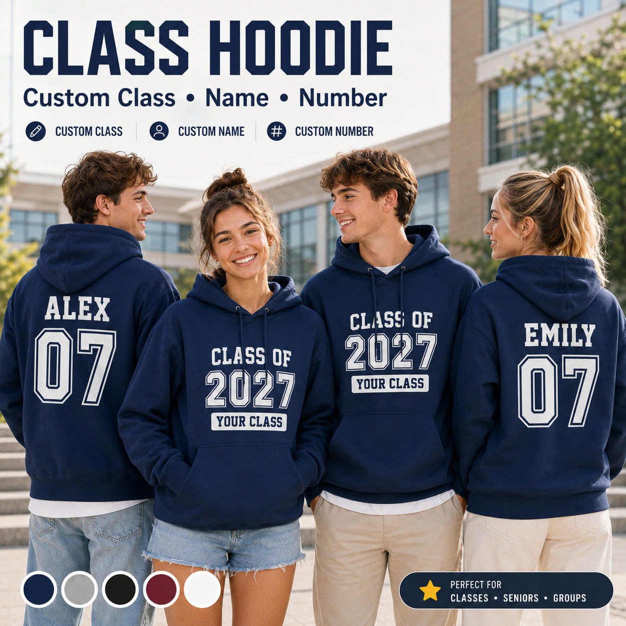 Class Hoodie Graduation Unisex - Winter Clothing Name ulasan dan harga