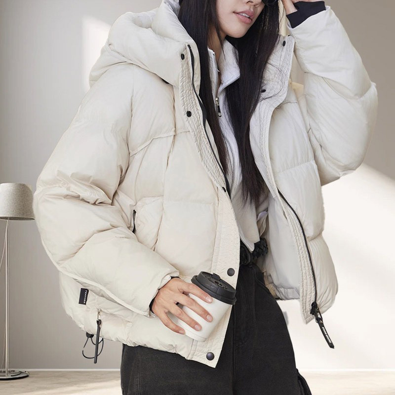 Women Short White Duck Down Ja - Puffer Jacket Women Down ulasan dan harga