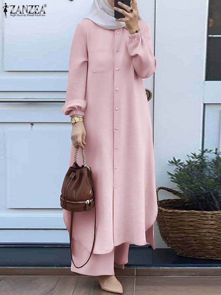 ZANZEA Fashion 2pcs Women Musl - Winter Clothing Dubai ulasan dan harga