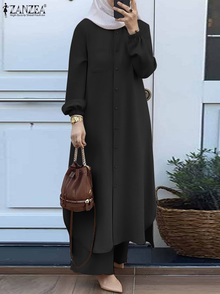 ZANZEA Fashion 2pcs Women Musl - Winter Clothing Dubai ulasan dan harga