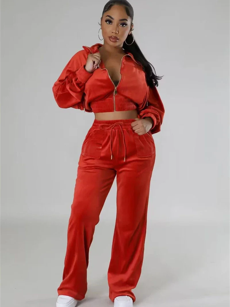 Fashion Velvet 2 Piece Sets Wo - Winter Clothing Outfits ulasan dan harga