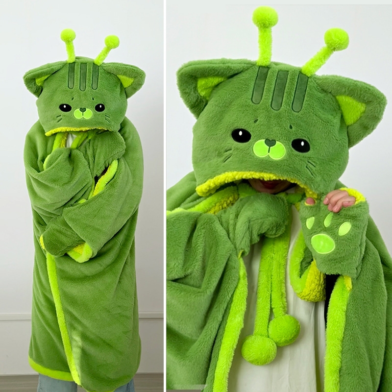 Cartoon Cute Alien Cat Hooded  - Winter Clothing Cute ulasan dan harga