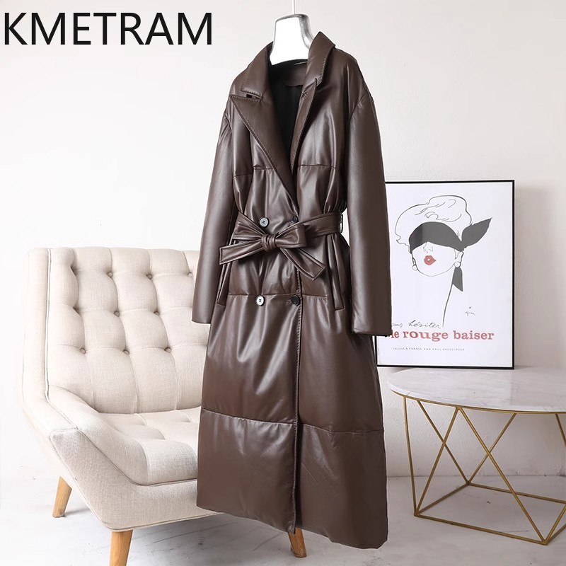 White Goose Down Genuine Leath - Puffer Jacket Women Down ulasan dan harga