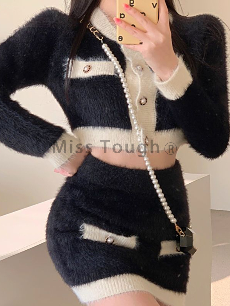 Winter Fluffy Knit 2 Piece Set - Winter Clothing Sales ulasan dan harga