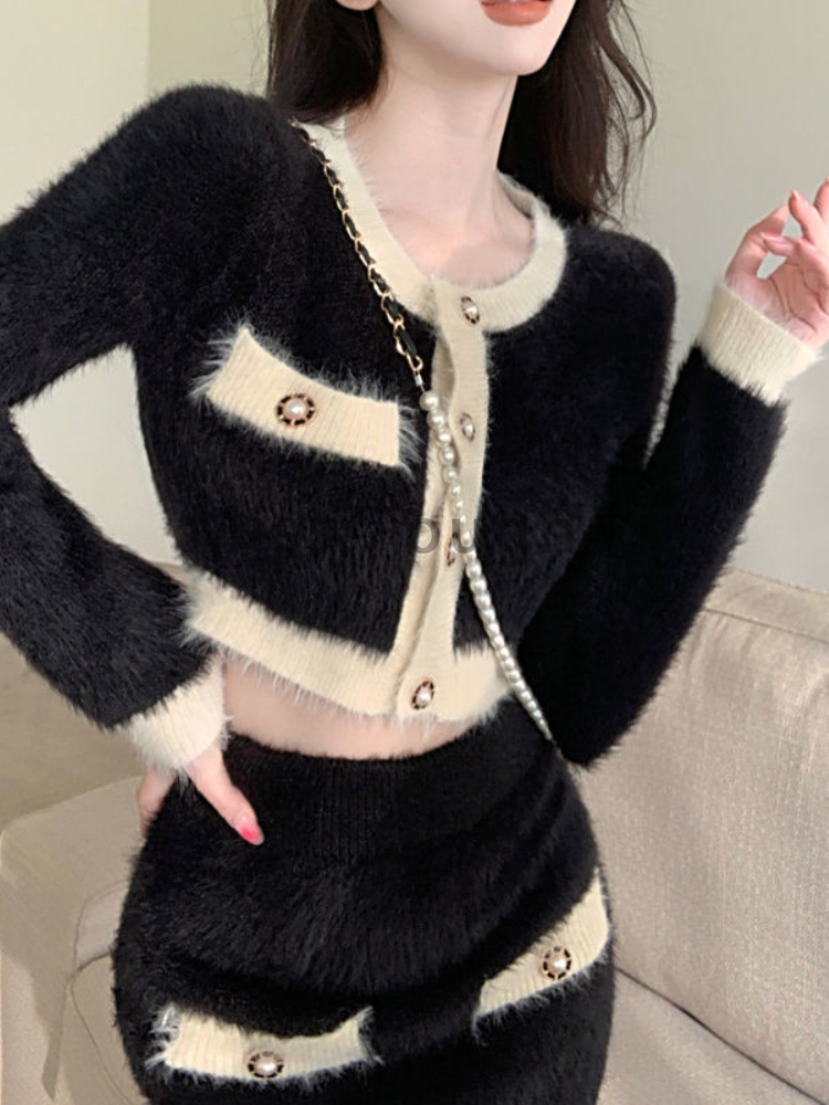 Winter Fluffy Knit 2 Piece Set - Winter Clothing Sales ulasan dan harga