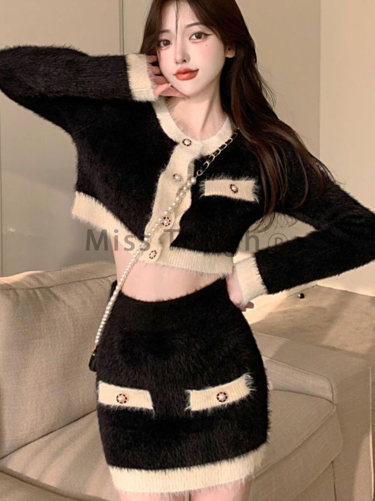 Winter Fluffy Knit 2 Piece Set - Winter Clothing Sales ulasan dan harga